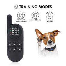 Load image into Gallery viewer, No Shock Humane Rechargeable Water Resistant Remote Control Collar, Sound &amp; Vibration Only, For 8-120lb dogs, Neck size 7in to 25in
