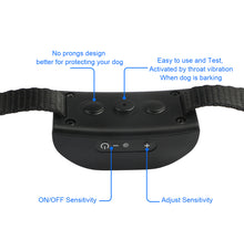 Load image into Gallery viewer, No Shock Humane Rechargeable Water Resistant  Bark Control Collar, Sound &amp; Vibration Only, For 6-120lb dogs, Neck size 6in to 27in
