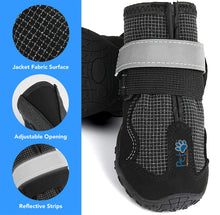 Load image into Gallery viewer, Durable Waterproof Dog Shoes, Extra Secure, Anti-Slip with Reflective Strap (Set of 4)

