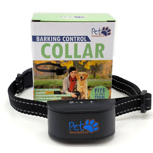 No Shock Humane Rechargeable Water Resistant  Bark Control Collar, Sound & Vibration Only, For 6-120lb dogs, Neck size 6in to 27in